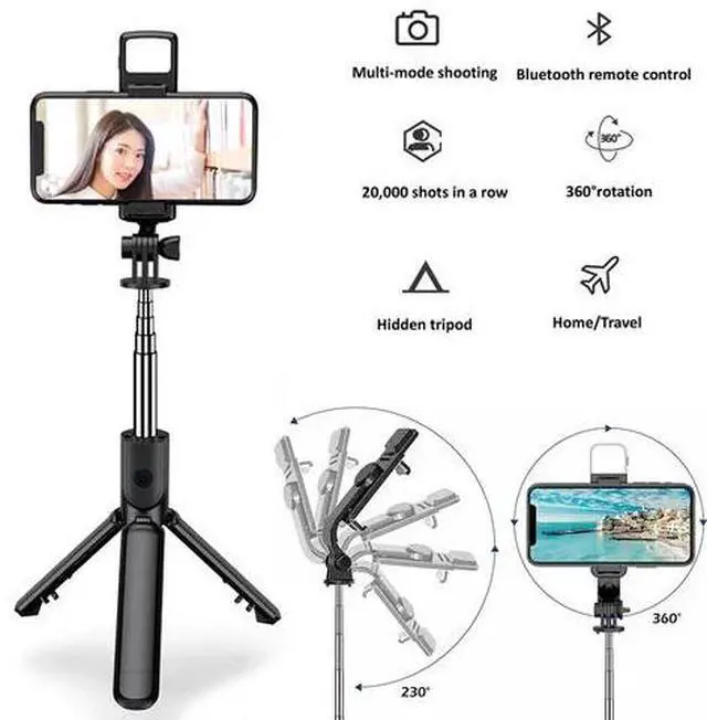 Alt view image 4 of 7 - Tríodo remoto para selfie stick teléfono soporte de escritorio soporte para iPhone/Samsung EE. UU.