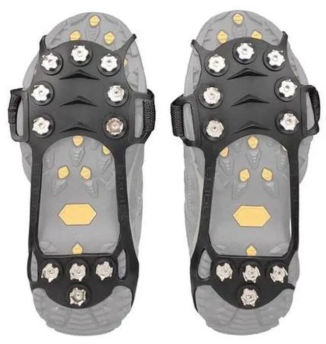 Main image of Ice Snow Anti Slip Spikes Grips Grippers Crampons Cleats Hike Shoe Boot 11 Teeth M