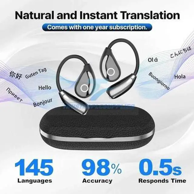 Alt view image 3 of 7 - AI Language Translator Earbuds Device Real-time Smart Instant 144 Languages New