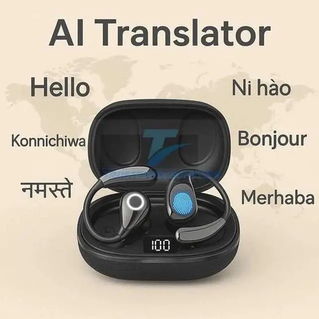Alt view image 2 of 7 - AI Language Translator Earbuds Device Real-time Smart Instant 144 Languages New