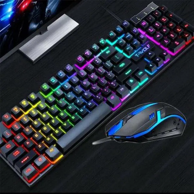 Alt view image 2 of 6 - PC Gaming Gamer Keyboard & Mouse Bundles RGB LED & Headset Mechanical Kits Set