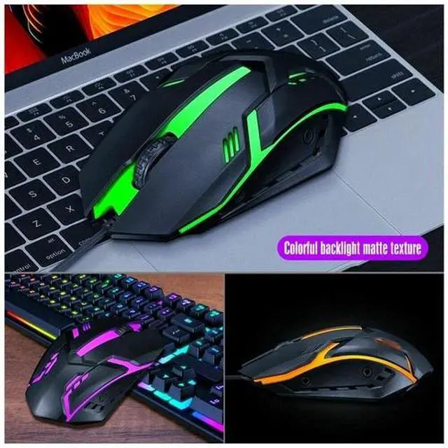 Alt view image 6 of 6 - PC Gaming Gamer Keyboard & Mouse Bundles RGB LED & Headset Mechanical Kits Set