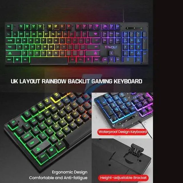 Alt view image 4 of 7 - 4IN1 RGB PC Gaming Keyboard Mouse & Headset Set LED Gamer Bundle Mechanical Kits