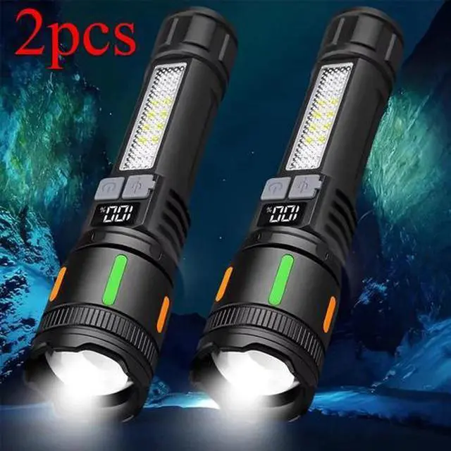 Main image of 2pc 99000000 Lumens Super Bright LED USB Flashlight Rechargeable Work Light