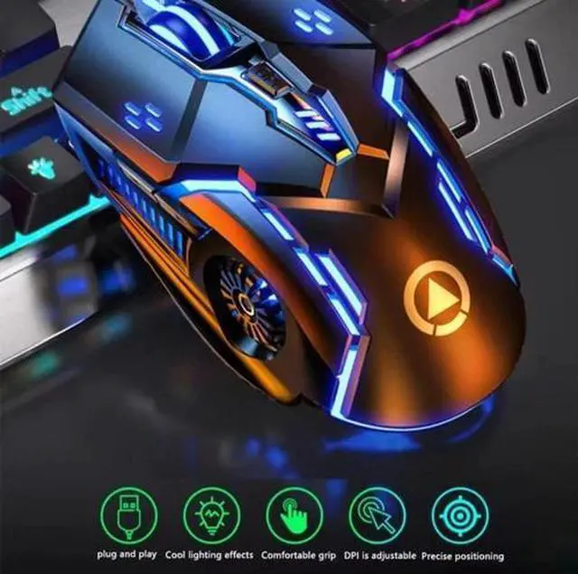 Alt view image 5 of 5 - Mechanical Keyboard-Mouse combo with RGB Lights -Wired -104 keygaming