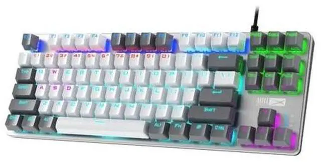 Main image of Wired Mechanical Gaming Keyboard RGB Ergonomic GRAY/WHITE