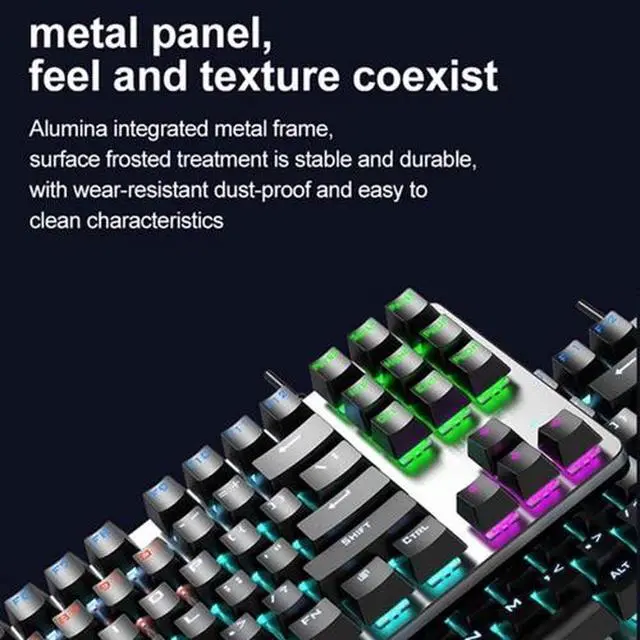 Alt view image 6 of 7 - Wired Mechanical Gaming Keyboard RGB Ergonomic GRAY/WHITE