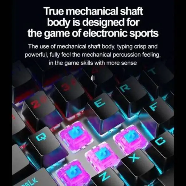 Alt view image 7 of 7 - Wired Mechanical Gaming Keyboard RGB Ergonomic GRAY/WHITE