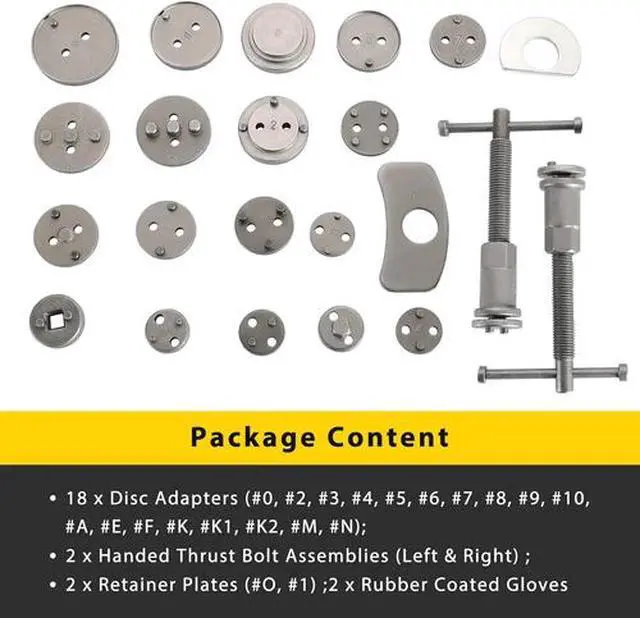 Alt view image 2 of 7 - 24pc Disc Brake Caliper Tool Set Piston Rewind Compressor Kit for Auto Repair