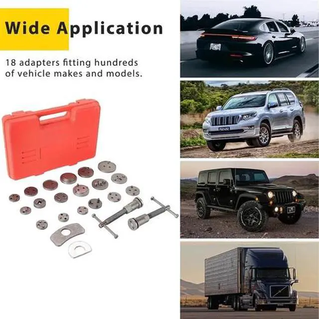 Alt view image 6 of 7 - 24pc Disc Brake Caliper Tool Set Piston Rewind Compressor Kit for Auto Repair