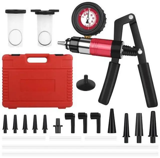 Alt view image 3 of 7 - 24PCS Hand Held Vacuum and Pressure Pump Brake Clutch Fluid Bleeder Tool Kit Set