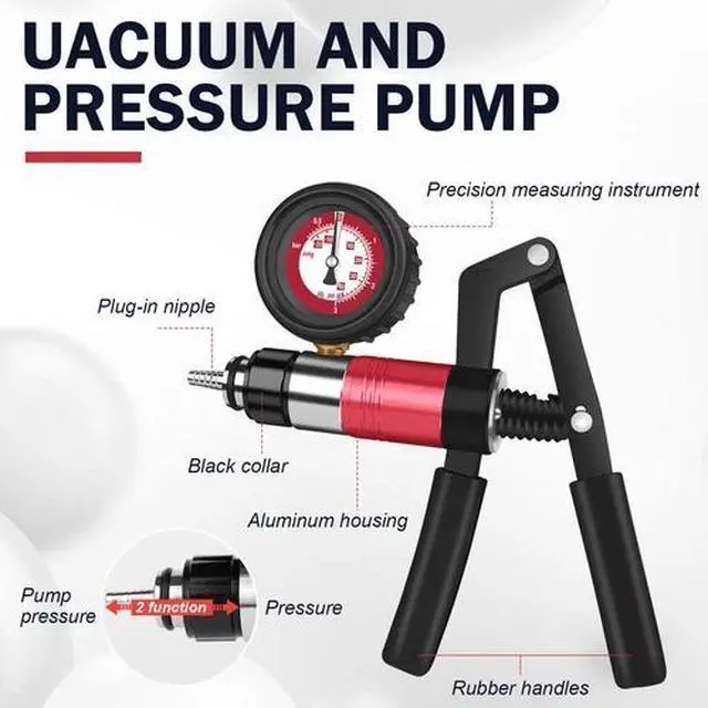 Alt view image 7 of 7 - 24PCS Hand Held Vacuum and Pressure Pump Brake Clutch Fluid Bleeder Tool Kit Set