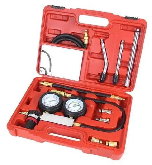 Alt view image 4 of 7 - Cylinder Leak Down Tester, Petrol Engine Compression Leakage Detector Tool Kit
