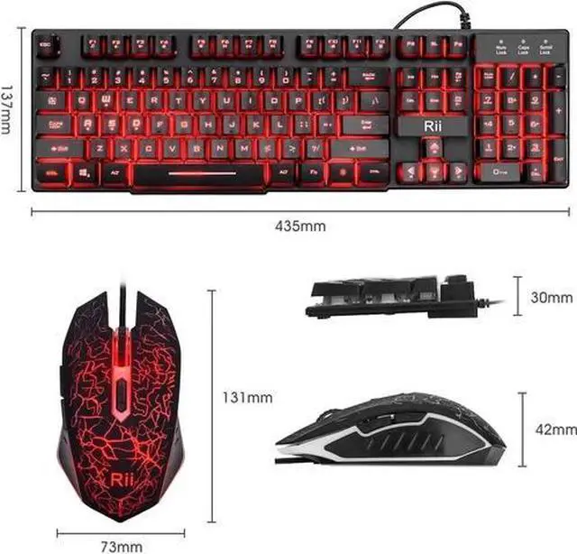 Alt view image 2 of 6 - RGB Gaming Keyboard and Mouse Set - Backlit for Office & Gaming Use