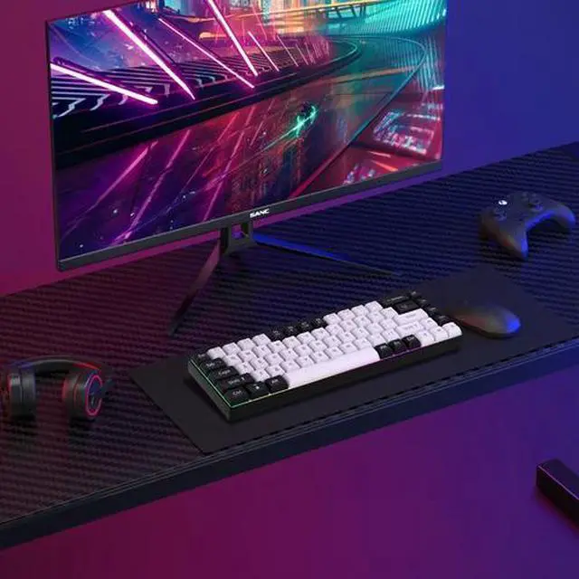 Alt view image 7 of 7 - 60% Mechanical Gaming Keyboard RGB 68 Keys LED Backlit USB Wired Mini Keyboard