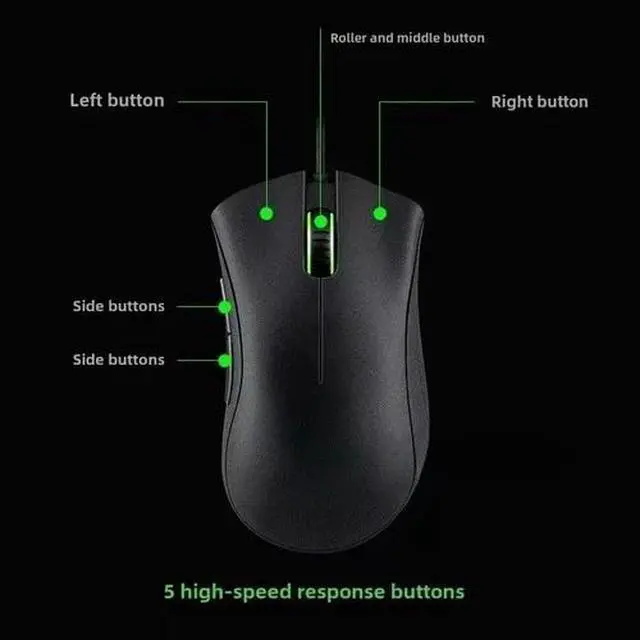 Alt view image 3 of 6 - Razer DeathAdder Essential Wired Gaming Mouse 6400 DPI Optical Sensor Black