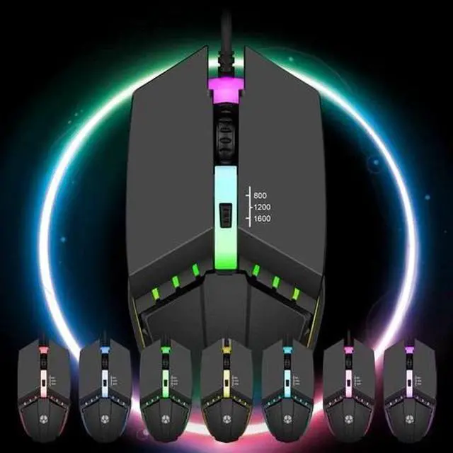 Main image of USB Wired RGB Gaming Mouse Ergonomic Optical Mouse with 3 DPI Speeds & 6 Buttons