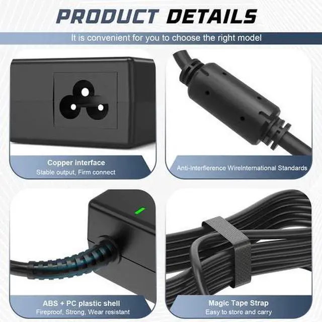 Alt view image 5 of 7 - For Dell Latitude 3330 3340 3350 3440 3540 Power Cord 19.5V AC Adapter Charger