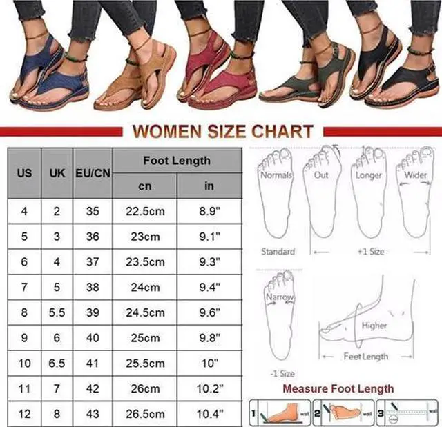 Alt view image 3 of 7 - Low-Wedge Women Orthopedic Sandals Casual Flat Shoes Flip Flops Ladies Anti-Slip