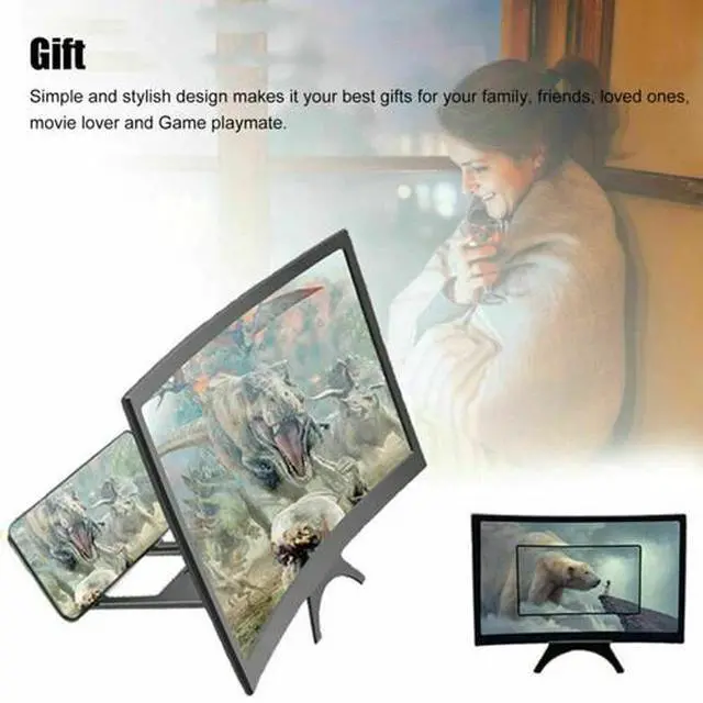 Alt view image 6 of 7 - 12" 3D Mobile Phone Screen Magnifier HD Video Smartphone Amplifier Stand Bracket