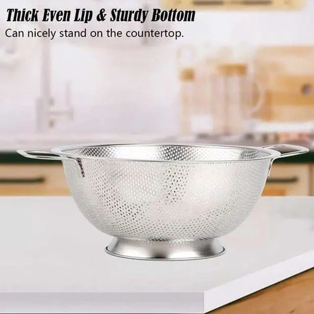Alt view image 5 of 7 - Stainless Steel Deep Colander Kitchen Strainer Large For Washing Rice Silver