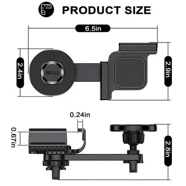 Alt view image 6 of 7 - For Tesla Model 3/Y Magnetic Touch Screen Phone Holder Mount for iPhone MagSafe
