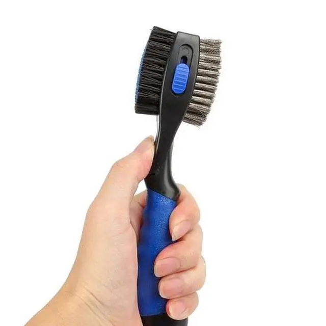Alt view image 7 of 7 - 2 Sided Golf Club Brush Cleaner Retractable Groove Cleaning Tool Kits with Spike BLack