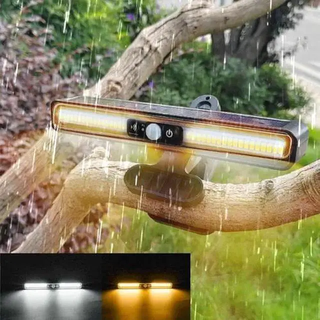 Alt view image 5 of 7 - Solar Lights Outdoor Waterproof Tree Clip 36 LED Motion Sensor Wall Fence Light Yellow