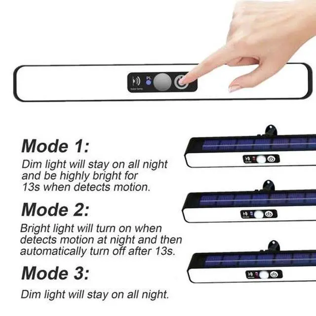 Alt view image 7 of 7 - Solar Lights Outdoor Waterproof Tree Clip 36 LED Motion Sensor Wall Fence Light Yellow