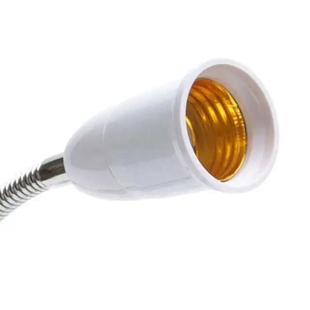 Alt view image 5 of 7 - Flexible Double Head E27 LED Clamp/Clip-on Desk Light Work Table Lamp Holder white
