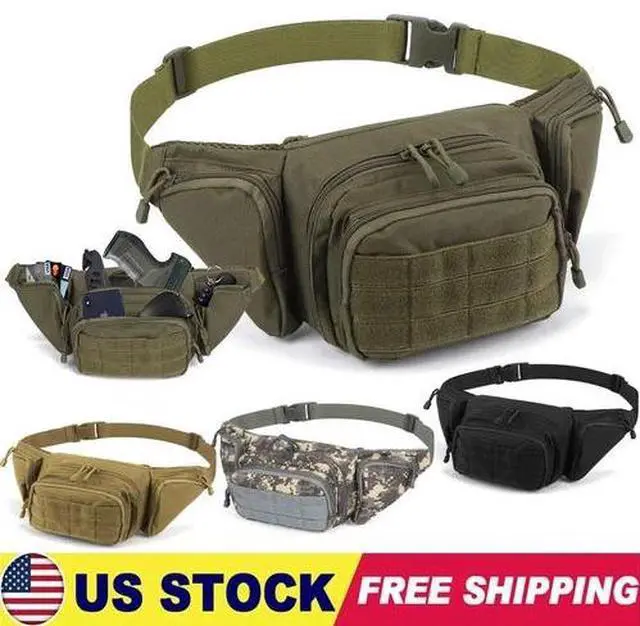 Main image of Tactical Pistol Pouch Waist Gun Pack Bag Fanny Packs Concealed Carry Gun Holster Green Khaki