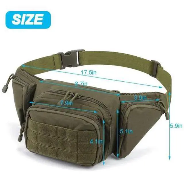 Alt view image 2 of 7 - Tactical Pistol Pouch Waist Gun Pack Bag Fanny Packs Concealed Carry Gun Holster Green Khaki