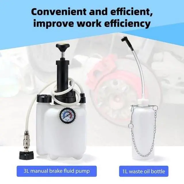 Alt view image 2 of 7 - 3L Brake System Clutch Fluid Pressure Bleeder Bleeding Device Kit Car Bleed Tool