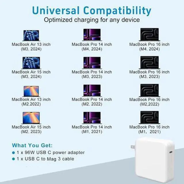 Alt view image 6 of 7 - Charger for Mac Book Air 15,13 Inch/Mac Book Pro 14 Inch M3/M2/M1 2024 2023 2022