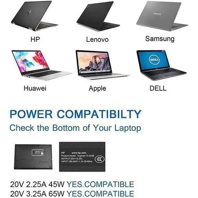 Alt view image 6 of 7 - 65W USB-C Type-C PD Fast Charger AC Adapter Laptop Charger Universal PowerSupply
