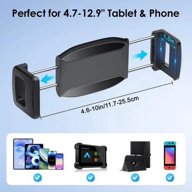 Alt view image 3 of 7 - 360°Car Tablet Phone Holder for 4.7-12.9" iPad iPhone Windshield Dashboard Mount