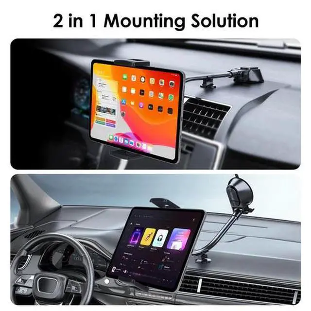 Alt view image 2 of 7 - 360°Car Tablet Phone Holder for 4.7-12.9" iPad iPhone Windshield Dashboard Mount