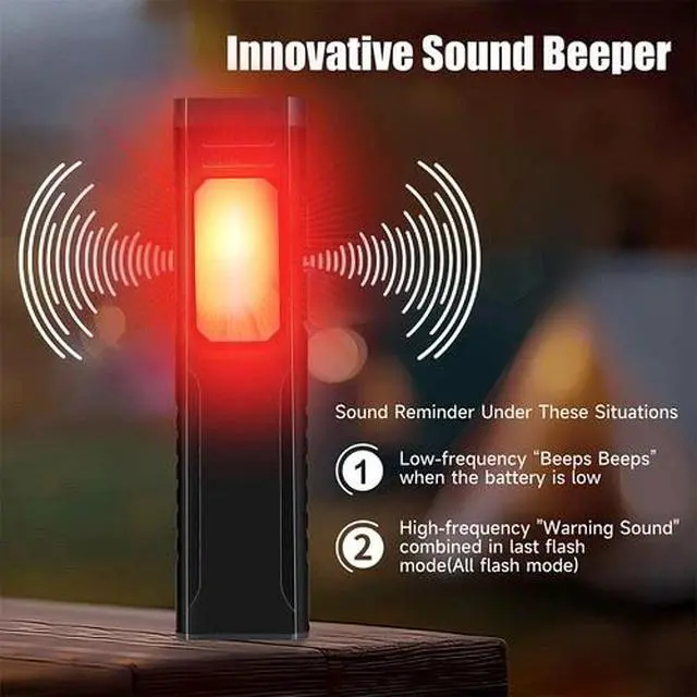 Alt view image 3 of 7 - EDC Flat Flashlight with with Buzzer Pocket Flash Light for Camping Emergencies