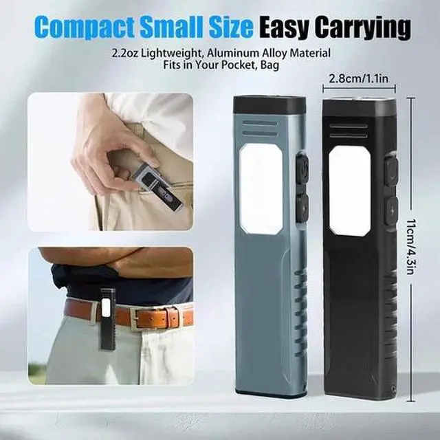Alt view image 6 of 7 - EDC Flat Flashlight with with Buzzer Pocket Flash Light for Camping Emergencies