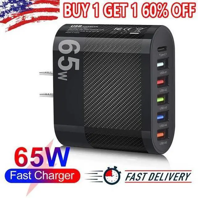 Main image of 6Port USB Hub Wall Charger Travel Fast Charging Station AC Power Adapter US Plug