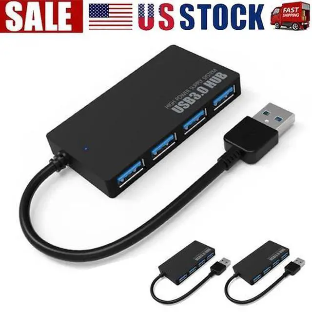 Main image of USB 3.0 Hub 4-port adapter Charger Data Ultra fast PC Mac Laptop Desktop LOT