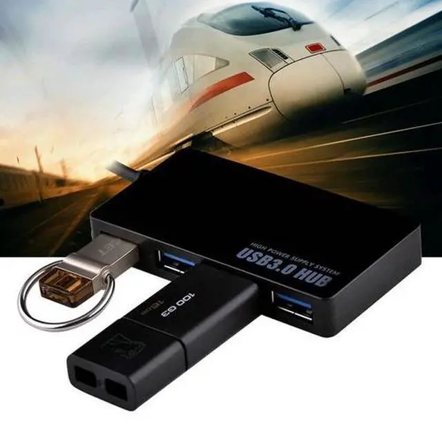 Alt view image 5 of 6 - USB 3.0 Hub 4-port adapter Charger Data Ultra fast PC Mac Laptop Desktop LOT