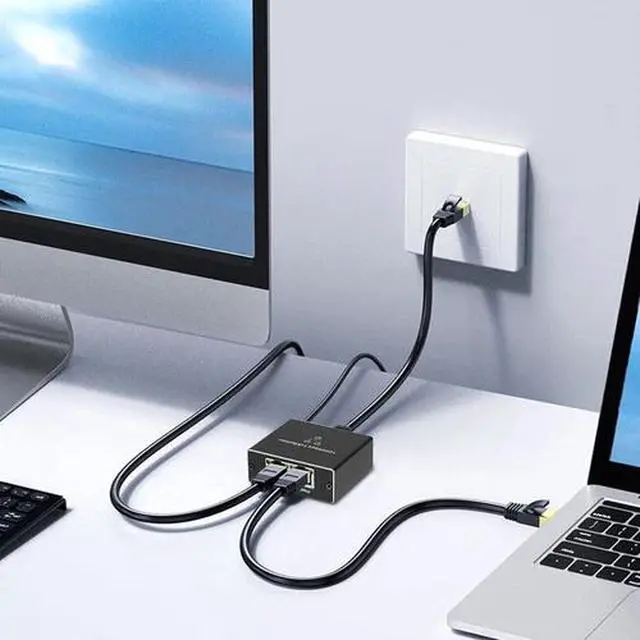 Alt view image 7 of 7 - 1000Mbps RJ45 Splitter 1X2 Ethernet cable 1 in 2 out Network Splitter PC