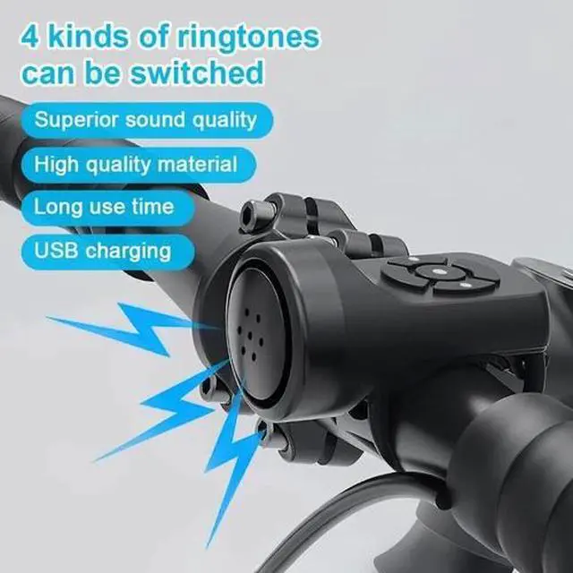 Alt view image 2 of 7 - Bike Loud Horn 140Db Bicycle Handlebar Alarm Ring Bell USB Charging Cycling Kit