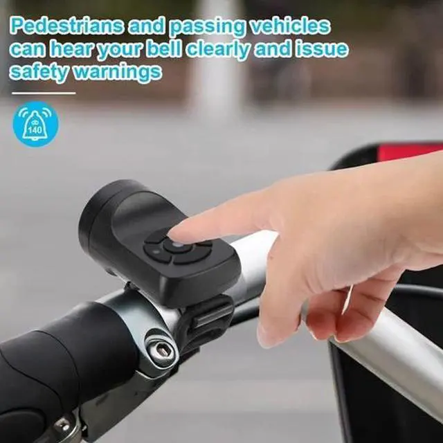 Alt view image 3 of 7 - Bike Loud Horn 140Db Bicycle Handlebar Alarm Ring Bell USB Charging Cycling Kit
