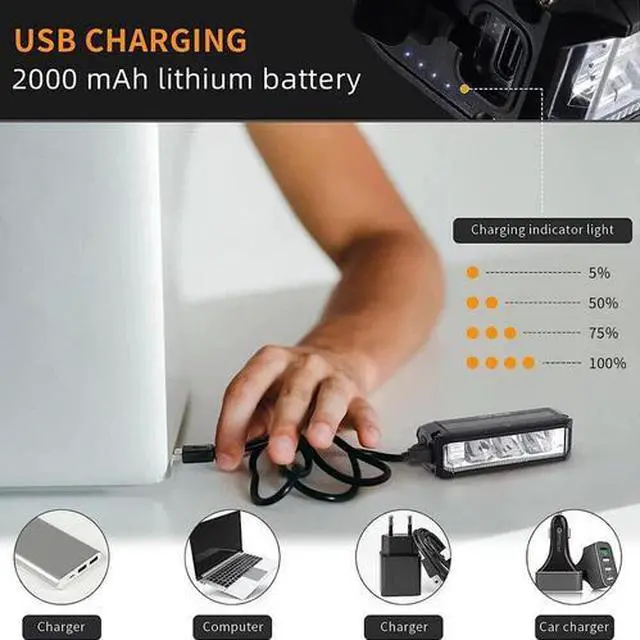 Alt view image 7 of 7 - Bicycle Light Rechargeable Bike LED Lamp Outdoor Torch Front Handlebar Headlight
