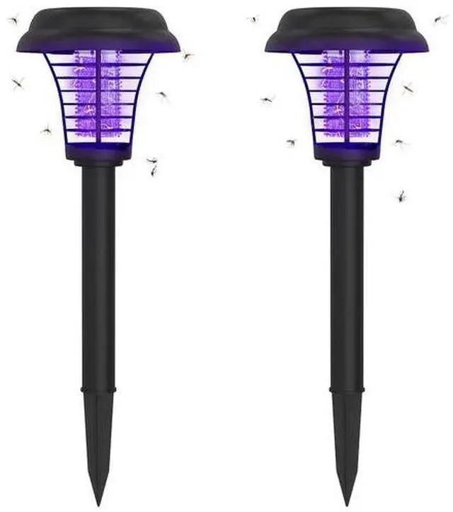 Alt view image 2 of 6 - Solar Powered Electric Mosquito Killer Lamp LED Trap Lamp Fly Bug Insect Zapper