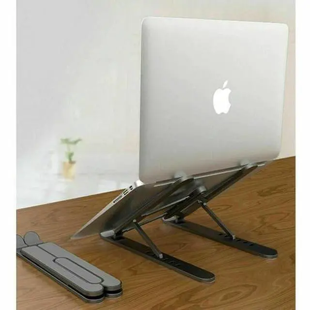 Alt view image 2 of 7 - Adjustable Foldable Laptop Stand Ergonomic Notebook Riser Computer Holder Desk