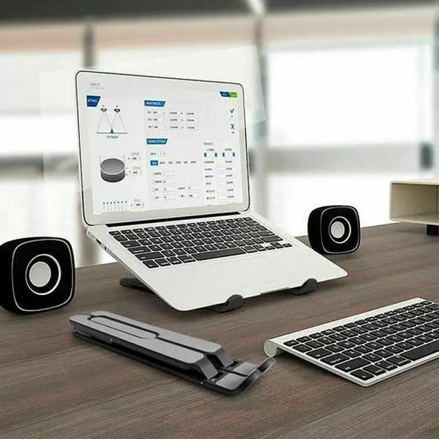 Alt view image 3 of 7 - Adjustable Foldable Laptop Stand Ergonomic Notebook Riser Computer Holder Desk