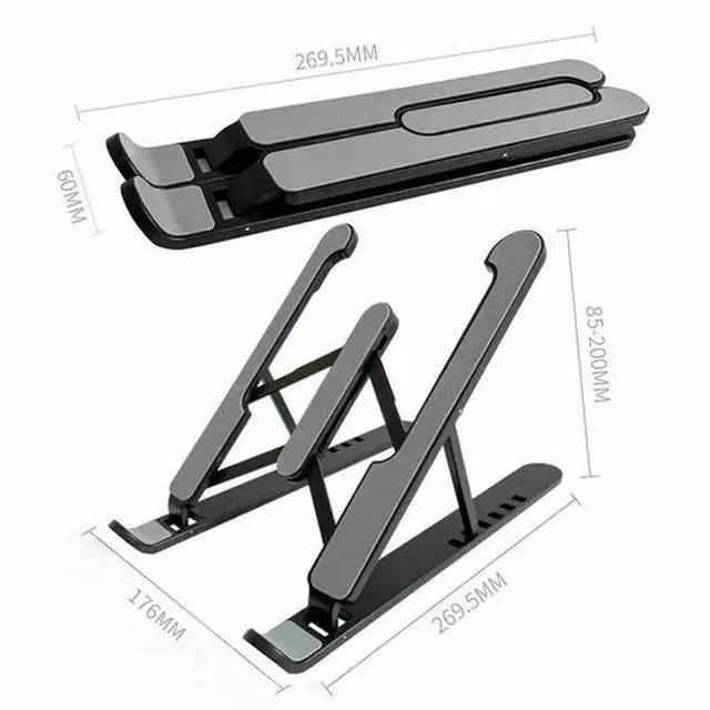 Alt view image 5 of 7 - Adjustable Foldable Laptop Stand Ergonomic Notebook Riser Computer Holder Desk